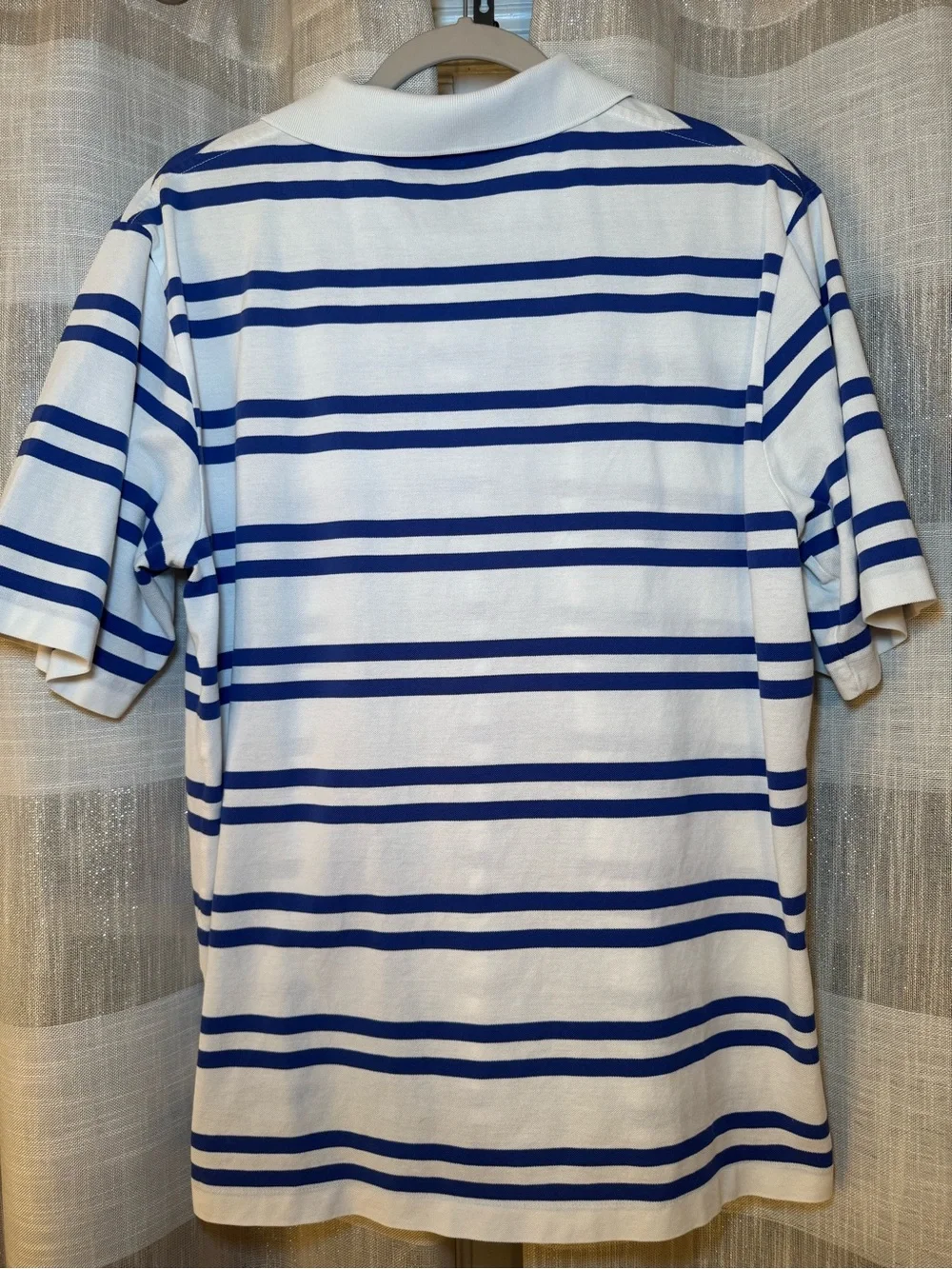 Ralph Lauren White Polo with Royal Blue Stripes